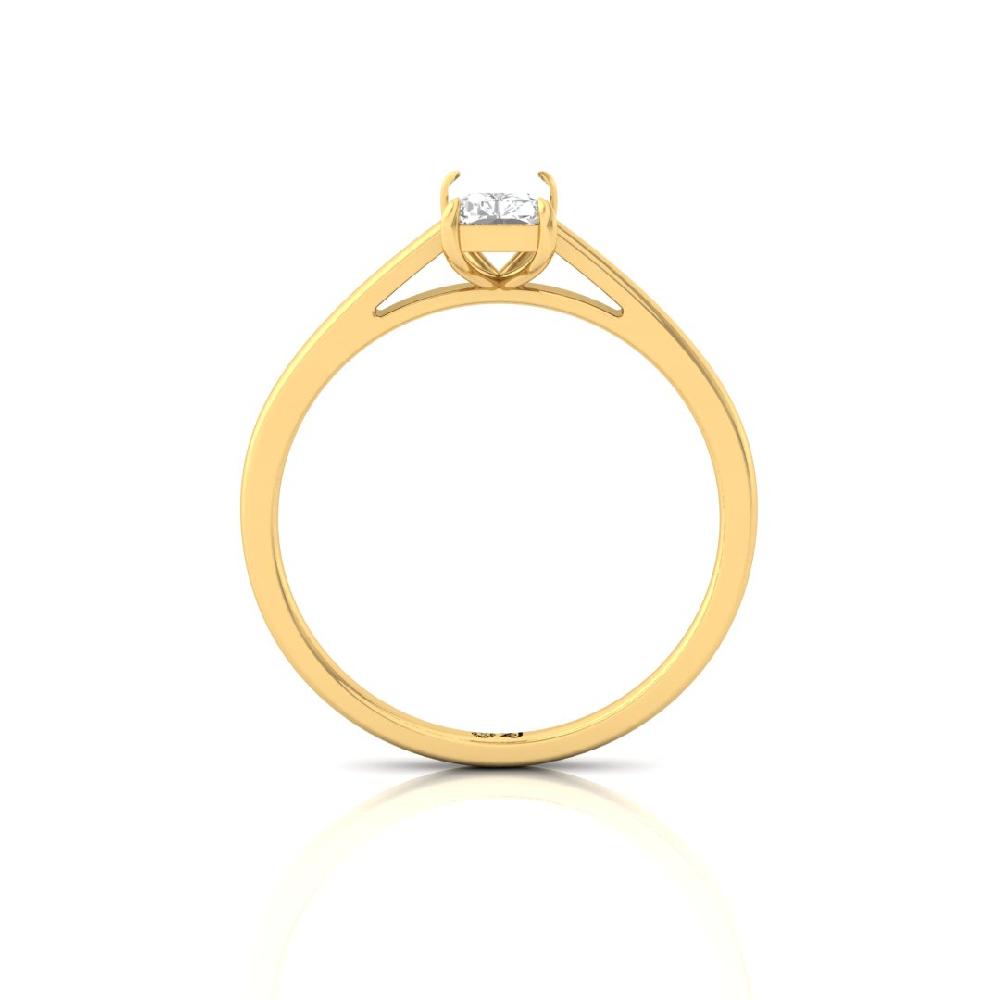 Radiant-Cut CVD Diamond Solitaire sliver Ring