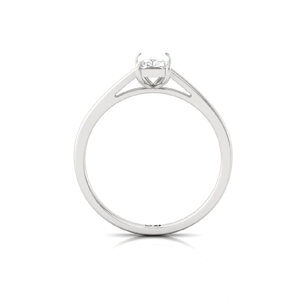 Radiant-Cut CVD Diamond Solitaire sliver Ring