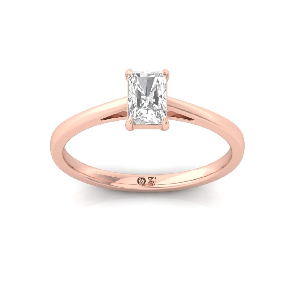 Radiant-Cut CVD Diamond Solitaire sliver Ring