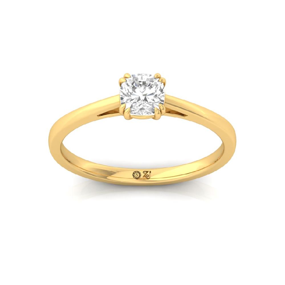 Classic Cushion-Cut CVD Diamond Solitaire Ring