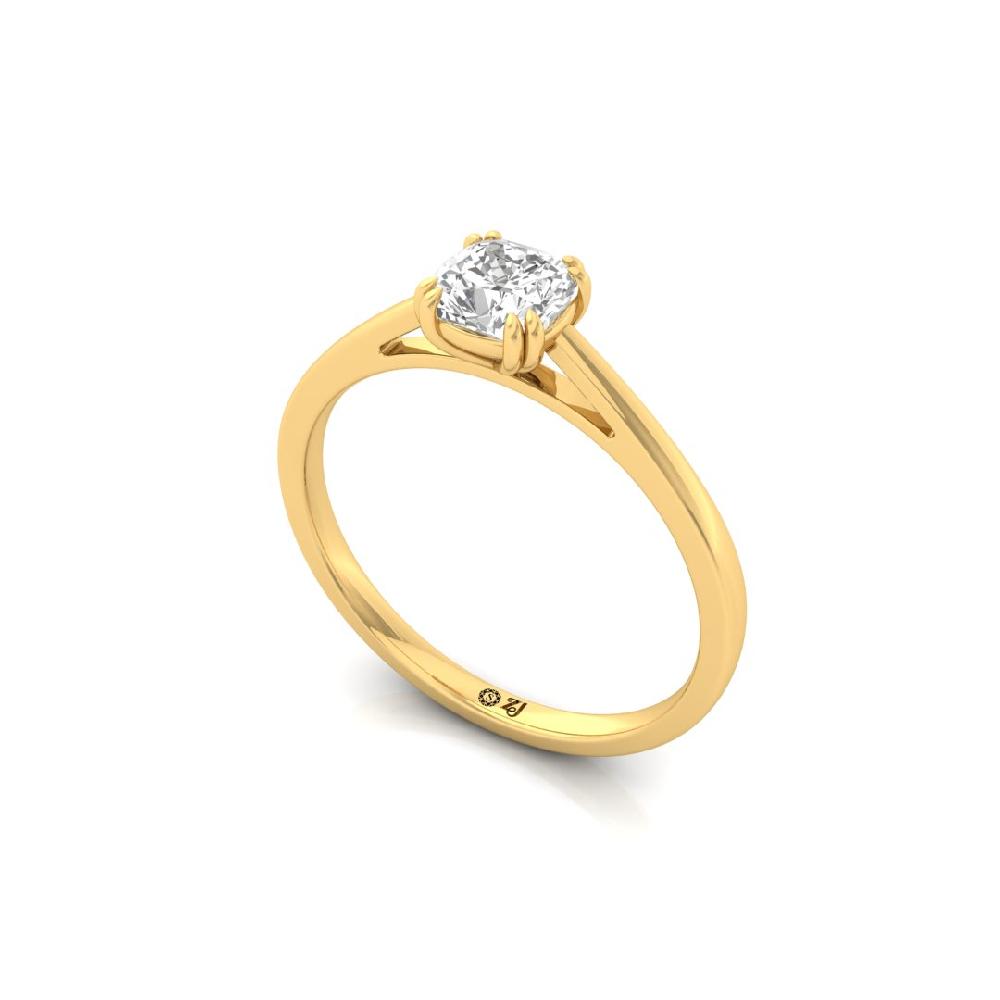 Classic Cushion-Cut CVD Diamond Solitaire Ring