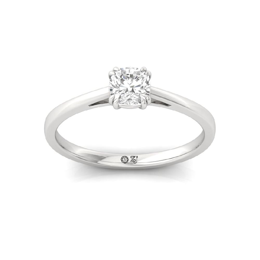 Classic Cushion-Cut CVD Diamond Solitaire Ring