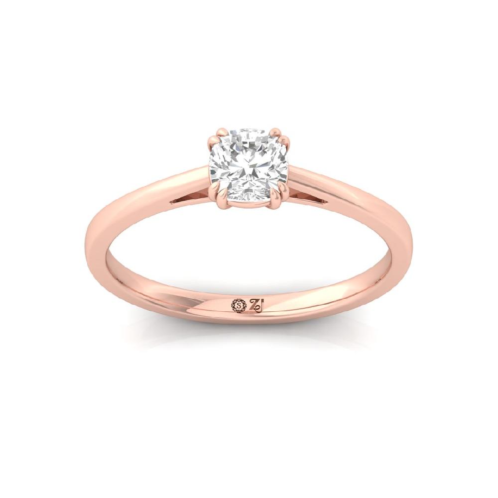Classic Cushion-Cut CVD Diamond Solitaire Ring