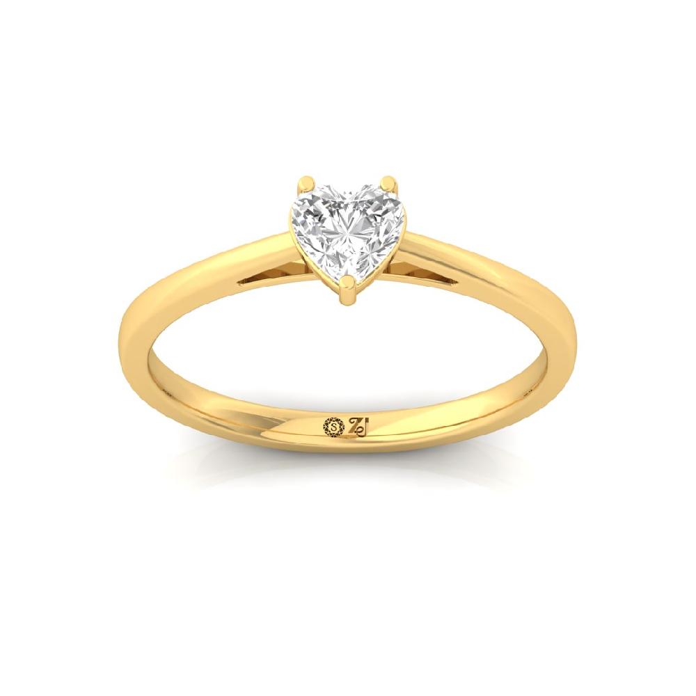 Heart-Cut Solitaire Engagement Ring Lab-Grown CVD Diamond