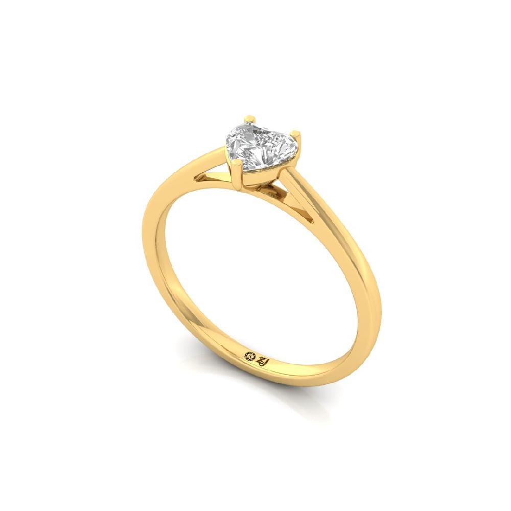 Heart-Cut Solitaire Engagement Ring Lab-Grown CVD Diamond