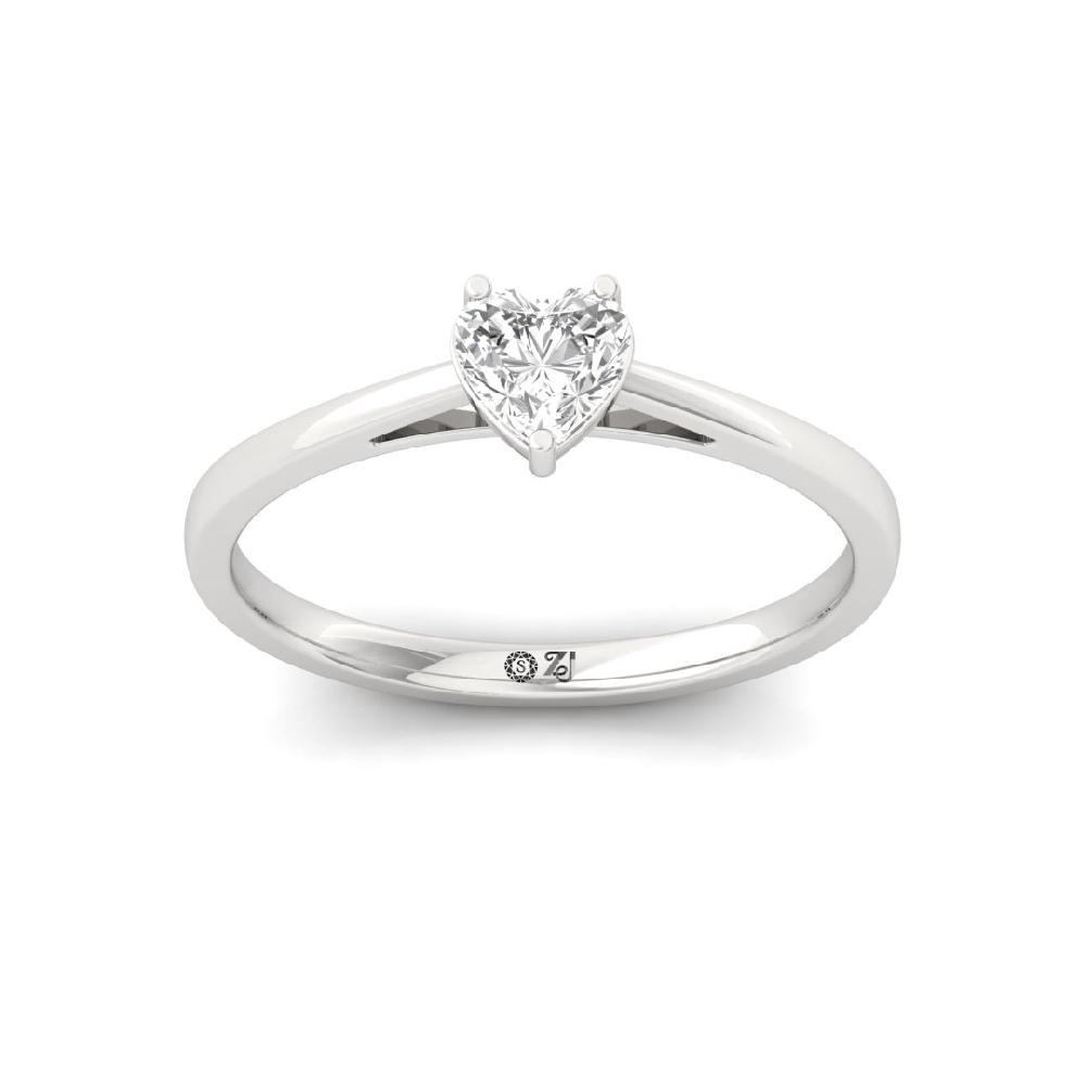 Heart-Cut Solitaire Engagement Ring Lab-Grown CVD Diamond