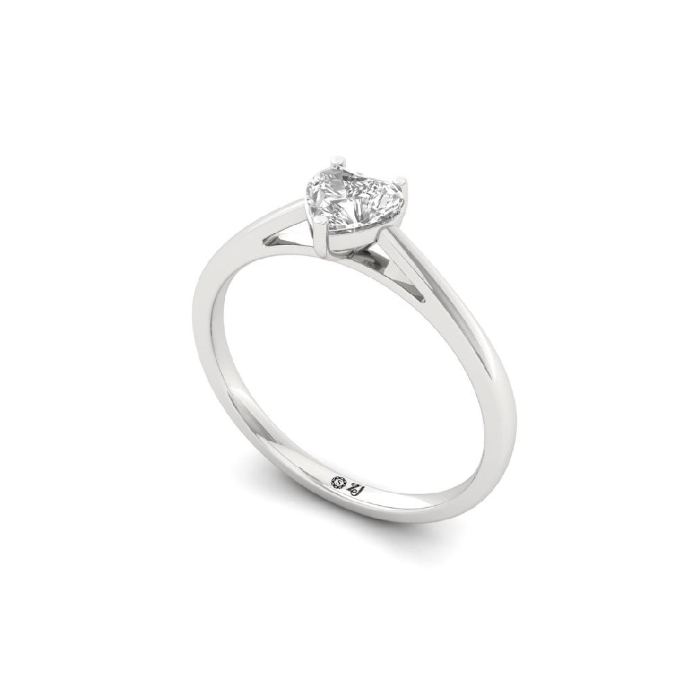 Heart-Cut Solitaire Engagement Ring Lab-Grown CVD Diamond