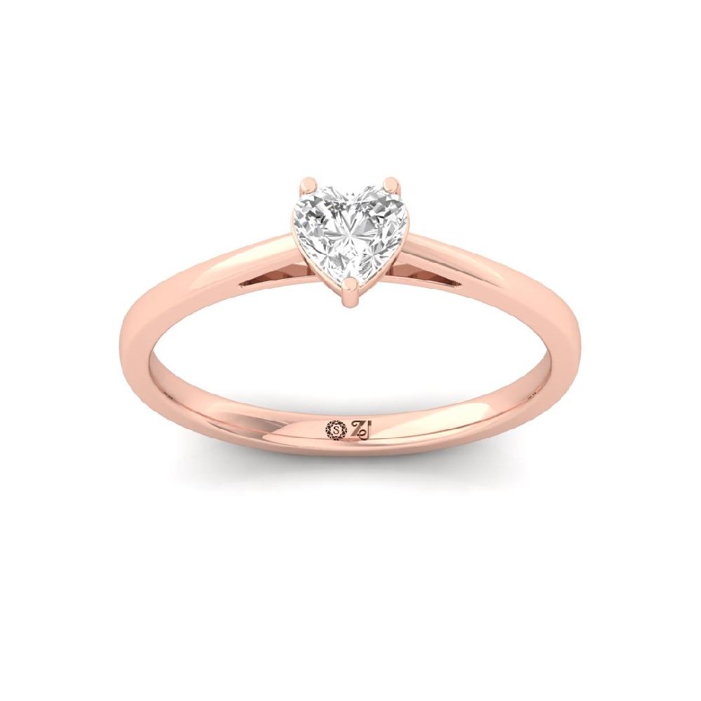 Heart-Cut Solitaire Engagement Ring Lab-Grown CVD Diamond
