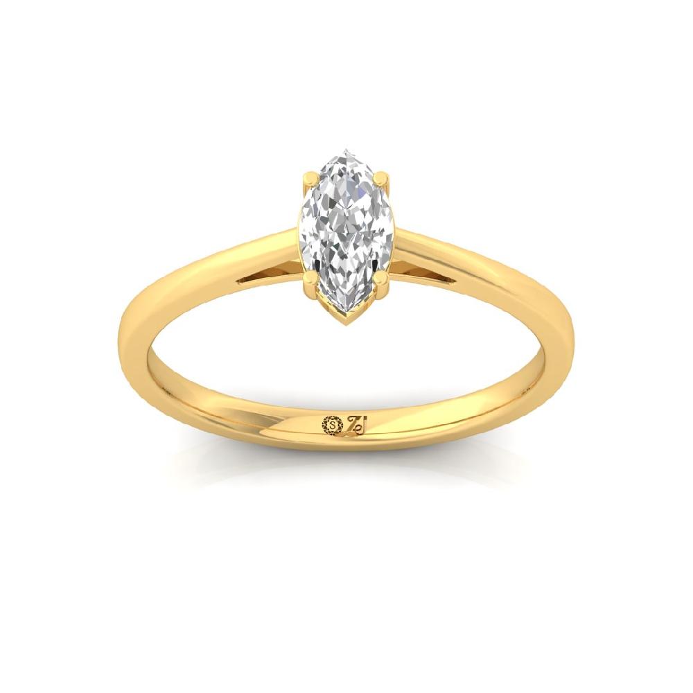 Marquise-Cut CVD lab-grown diamond Solitaire Engagement Ring