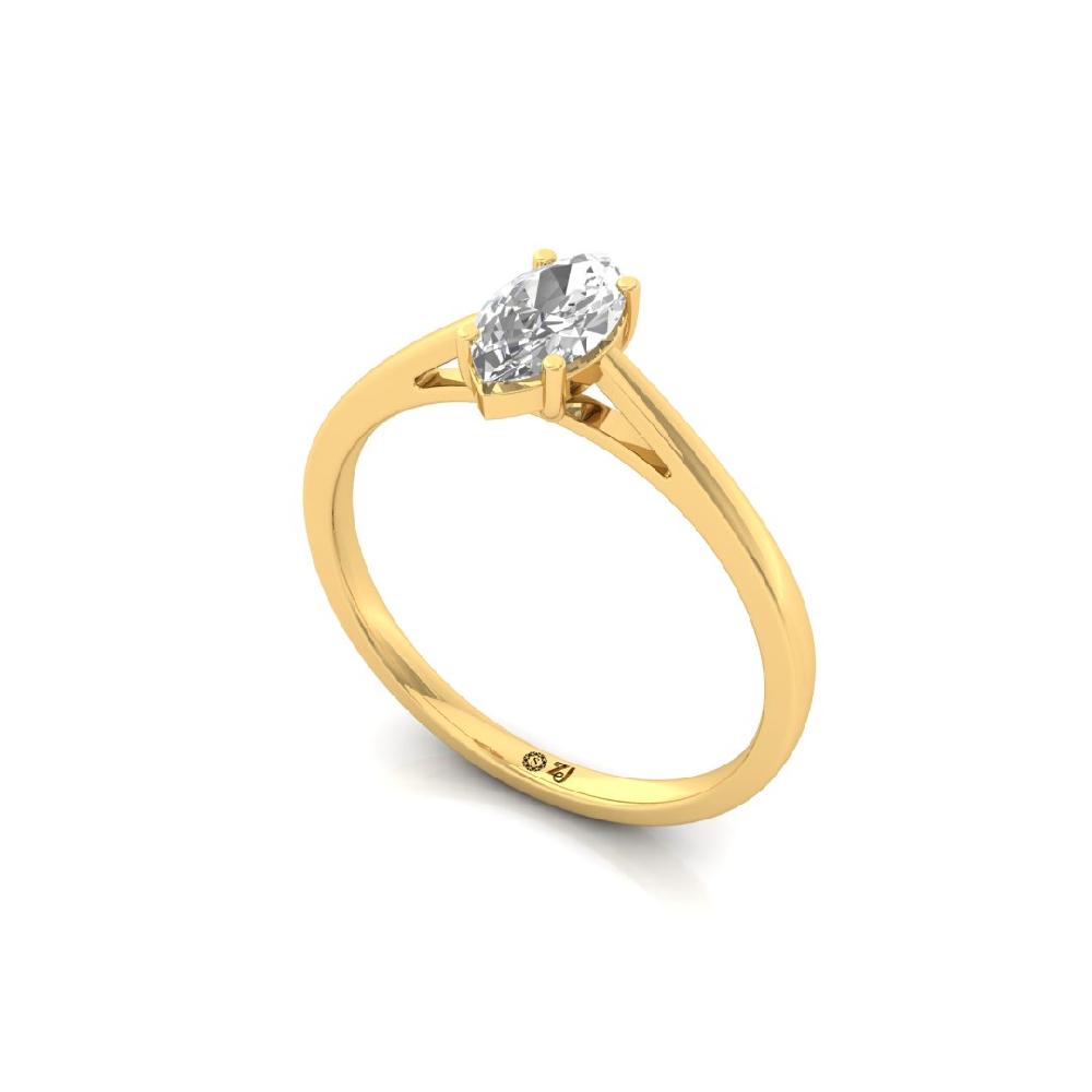 Marquise-Cut CVD lab-grown diamond Solitaire Engagement Ring