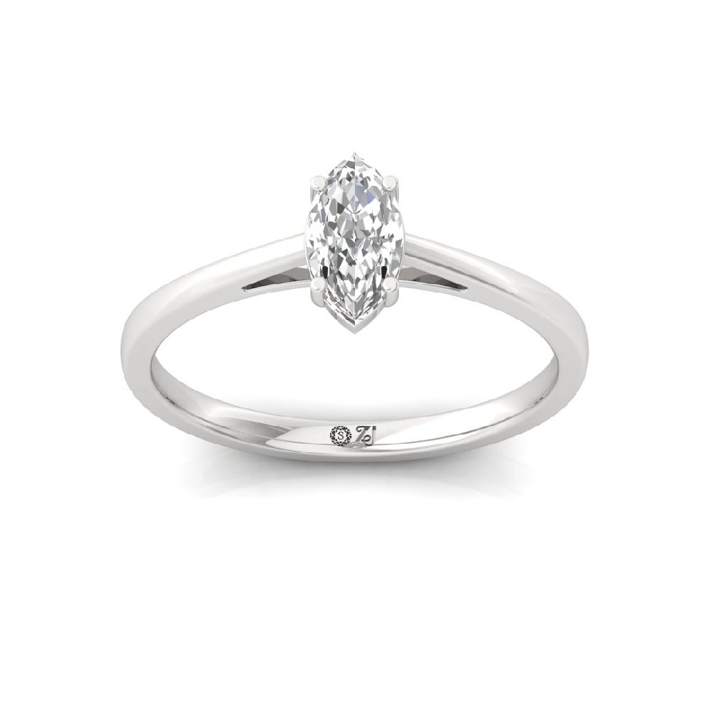 Marquise-Cut CVD lab-grown diamond Solitaire Engagement Ring