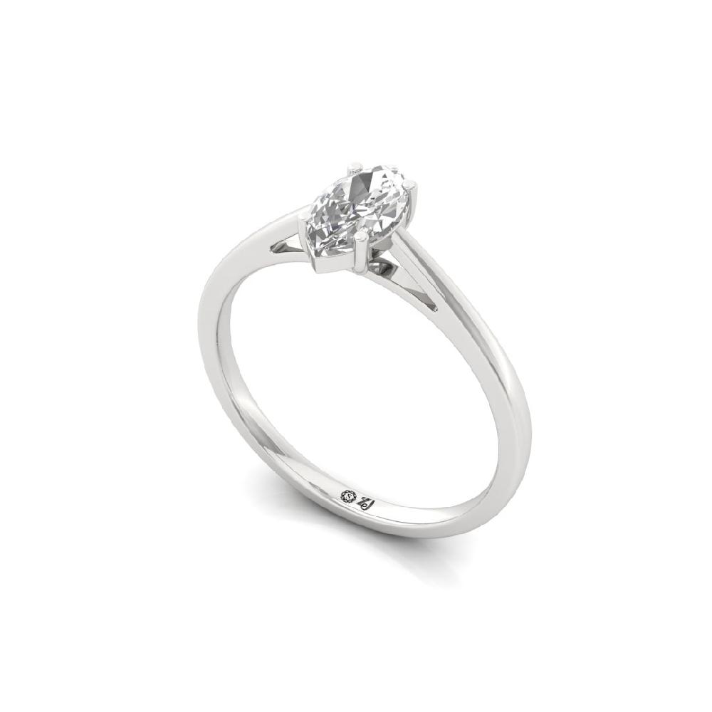 Marquise-Cut CVD lab-grown diamond Solitaire Engagement Ring