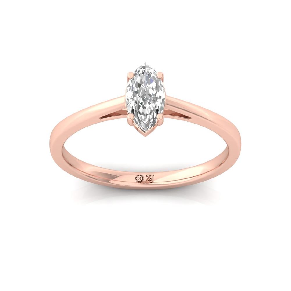 Marquise-Cut CVD lab-grown diamond Solitaire Engagement Ring
