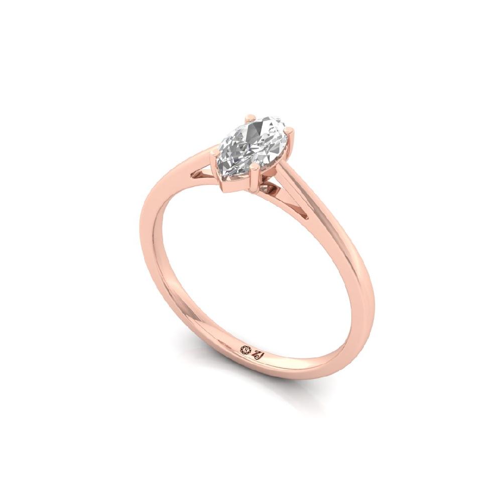 Marquise-Cut CVD lab-grown diamond Solitaire Engagement Ring