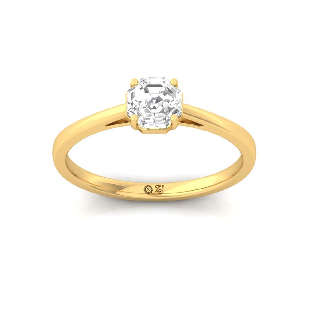 Elegant Octagon-Cut Lab-Grown Diamond Solitaire Ring