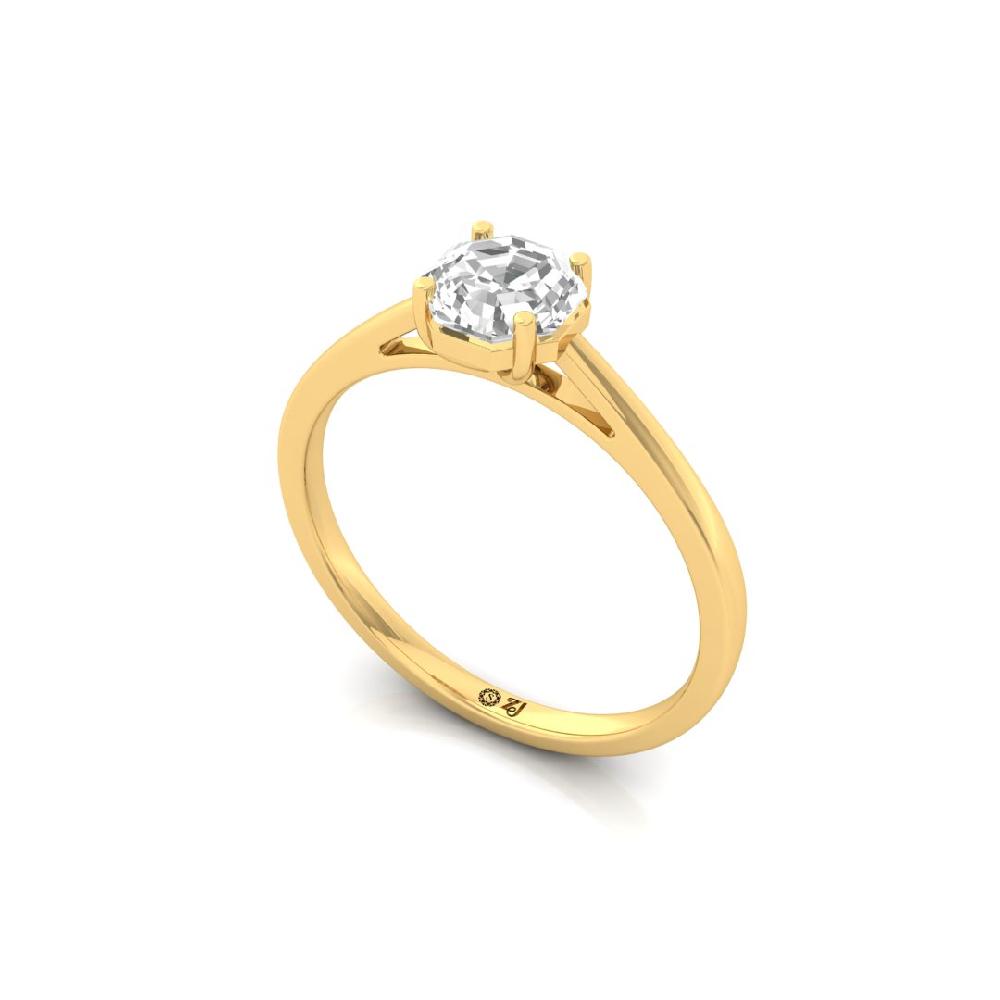 Elegant Octagon-Cut Lab-Grown Diamond Solitaire Ring