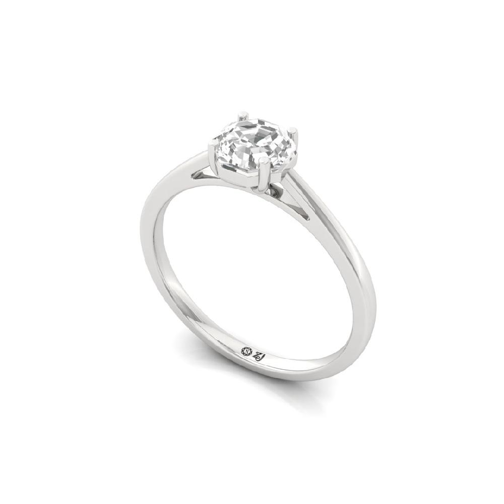Elegant Octagon-Cut Lab-Grown Diamond Solitaire Ring