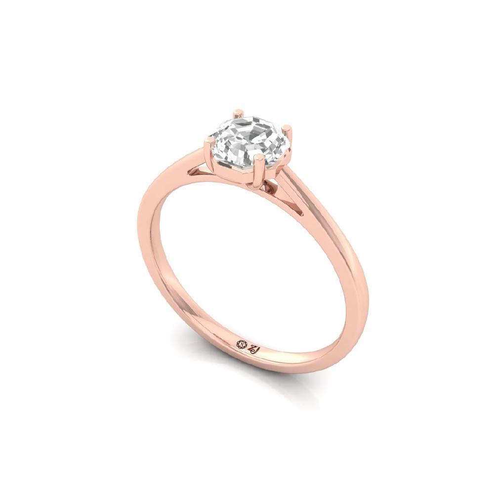Elegant Octagon-Cut Lab-Grown Diamond Solitaire Ring