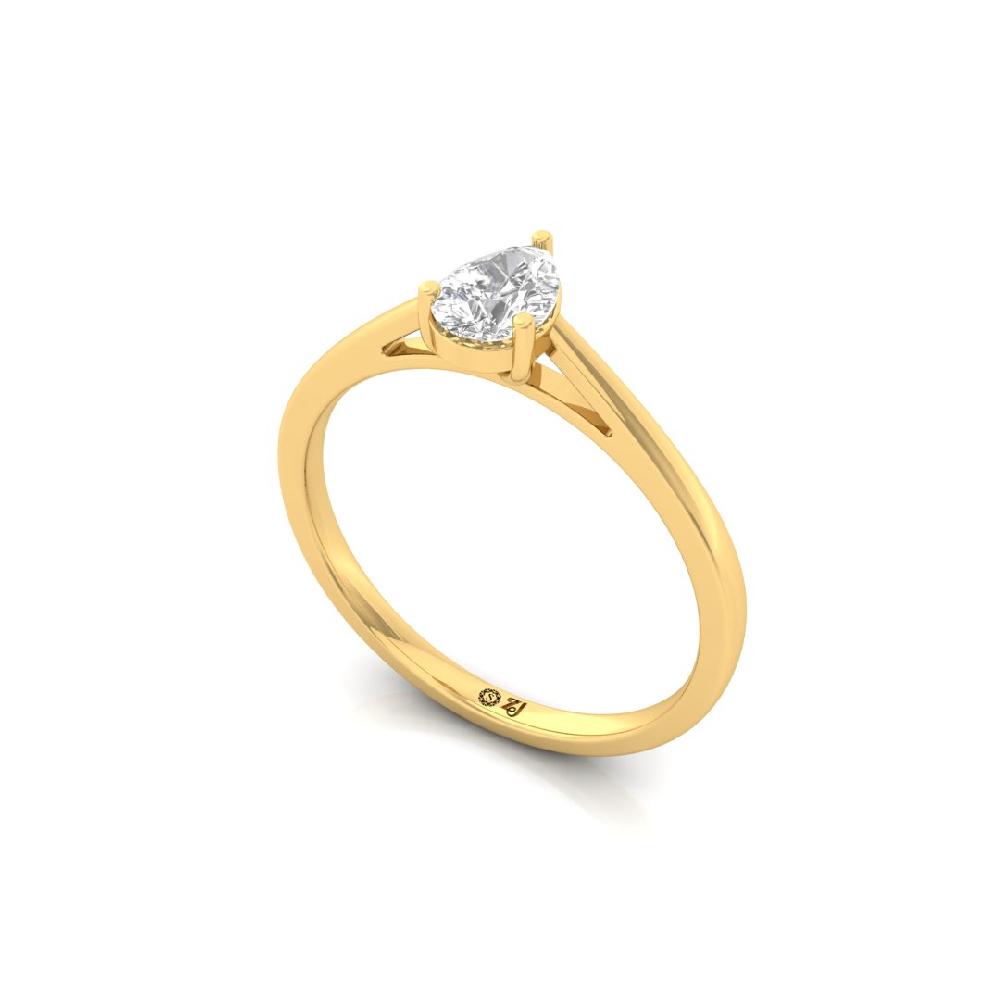Elegant Pear-Cut Lab grown Diamond Solitaire Ring