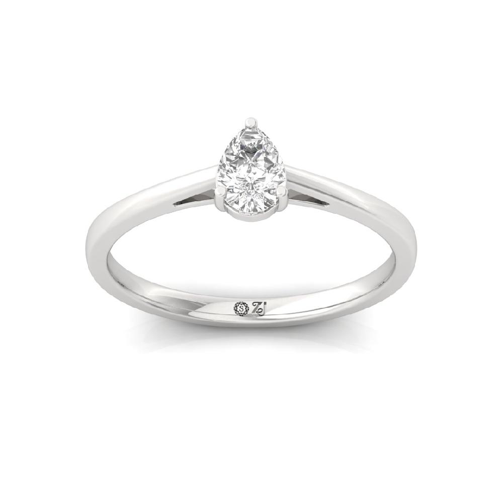 Elegant Pear-Cut Lab grown Diamond Solitaire Ring
