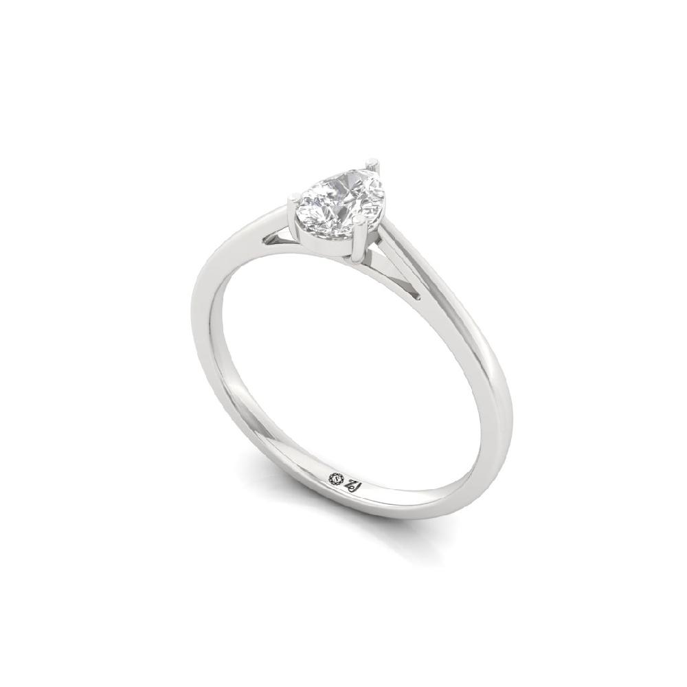 Elegant Pear-Cut Lab grown Diamond Solitaire Ring