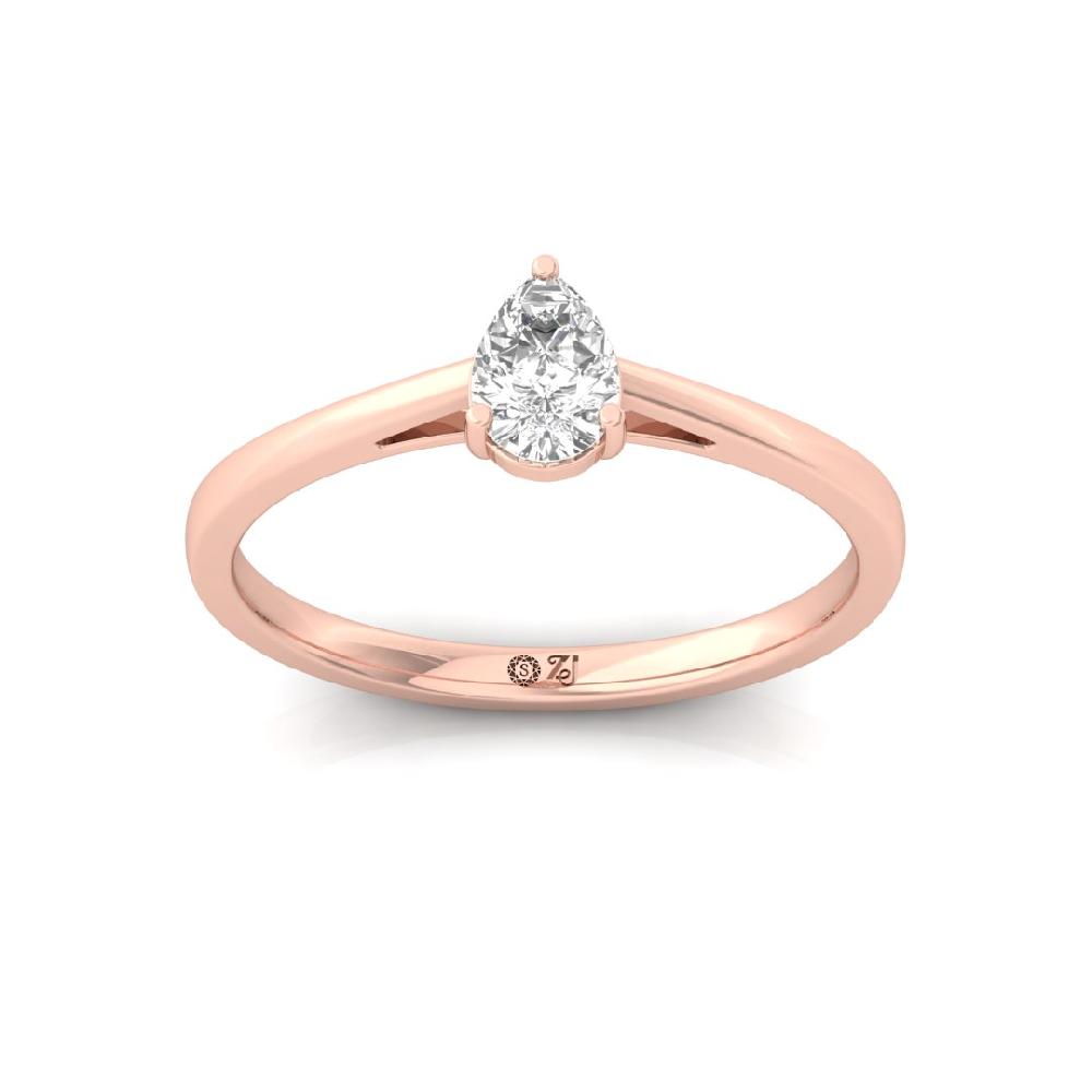 Elegant Pear-Cut Lab grown Diamond Solitaire Ring