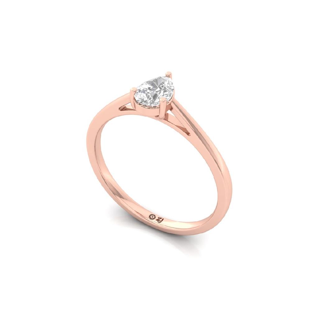Elegant Pear-Cut Lab grown Diamond Solitaire Ring