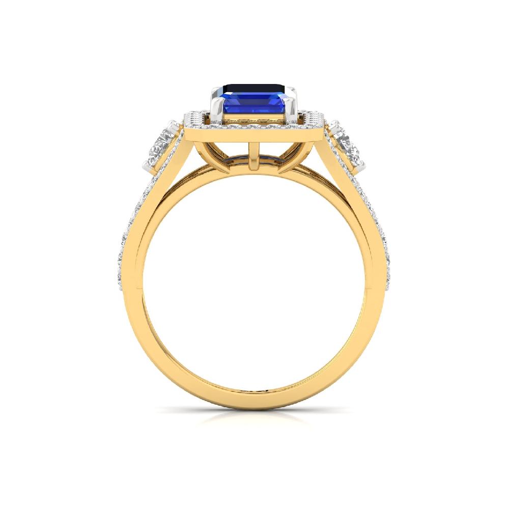 Grace Round Cut, Pear Cut & Emerald Cut CVD Diamond halo Solitaire Ring