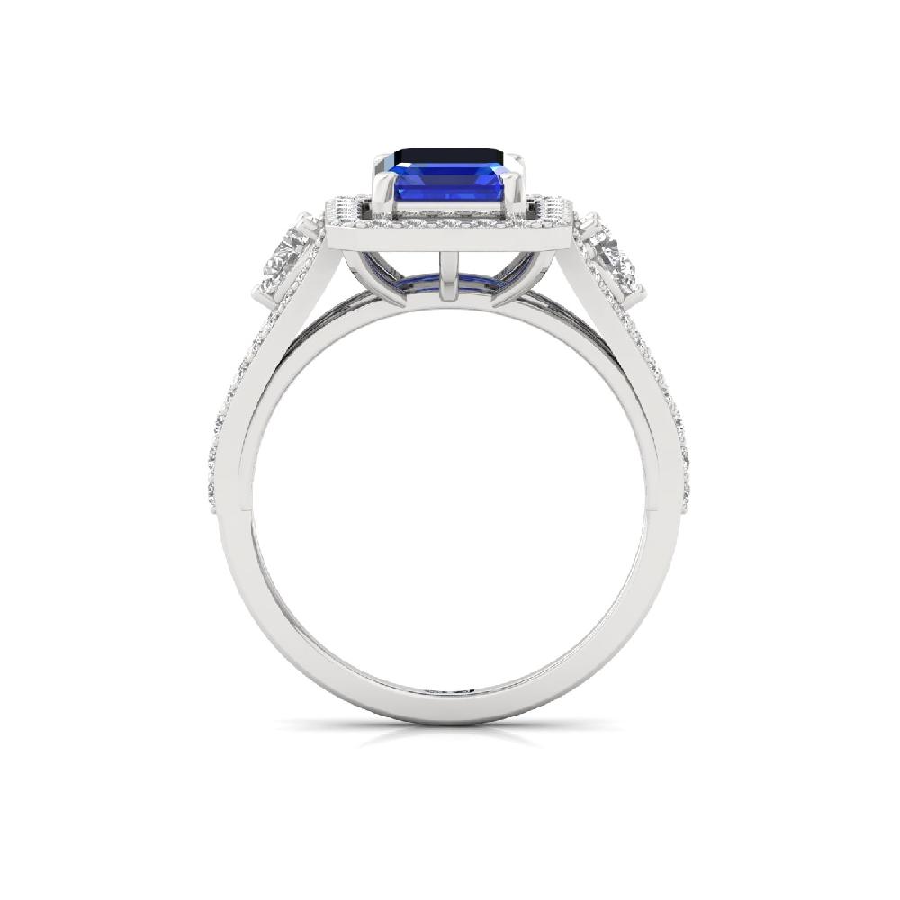 Grace Round Cut, Pear Cut & Emerald Cut CVD Diamond halo Solitaire Ring