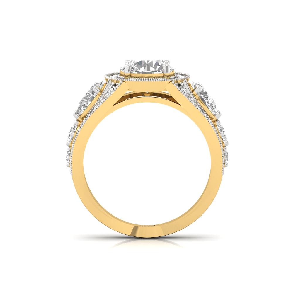 Enchanted Elegance CVD Diamond halo Solitaire Ring