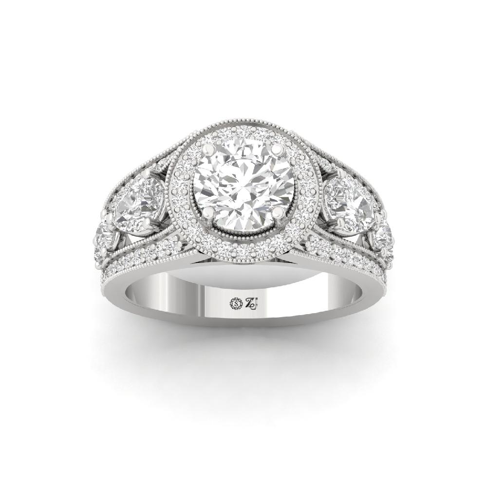 Enchanted Elegance CVD Diamond halo Solitaire Ring