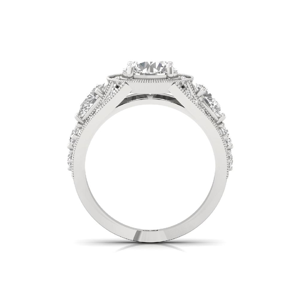 Enchanted Elegance CVD Diamond halo Solitaire Ring