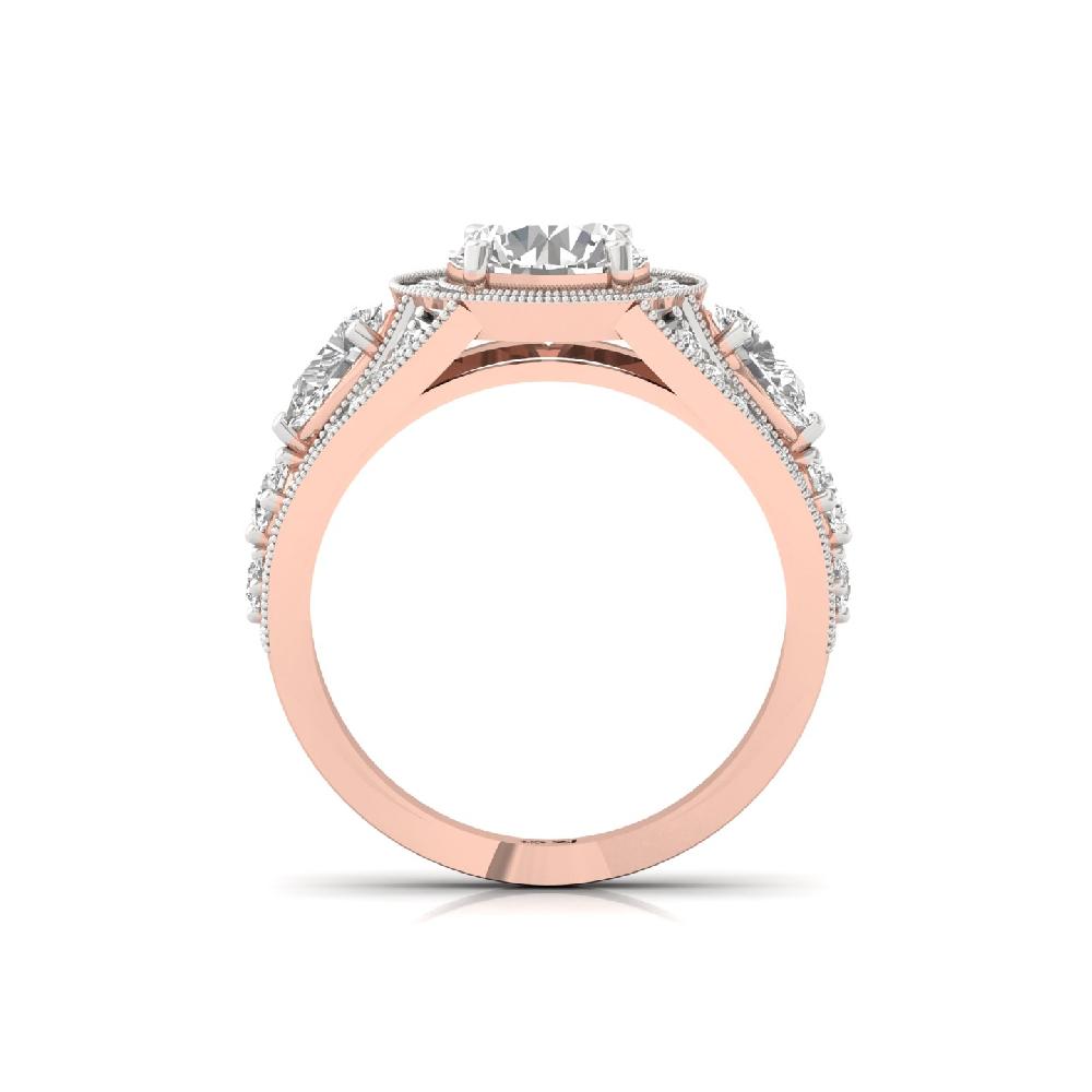 Enchanted Elegance CVD Diamond halo Solitaire Ring