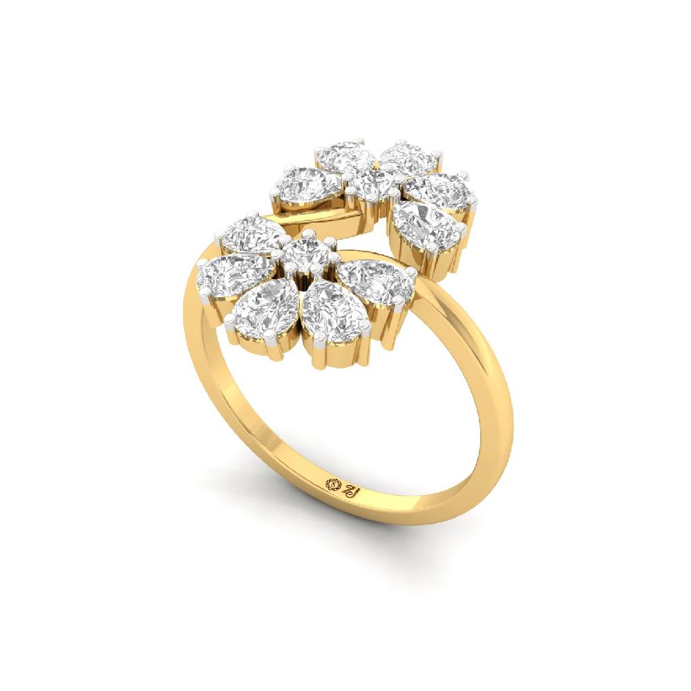 Pure Essence Jewelry Round Cut, Pear Cut CVD Diamond Ring