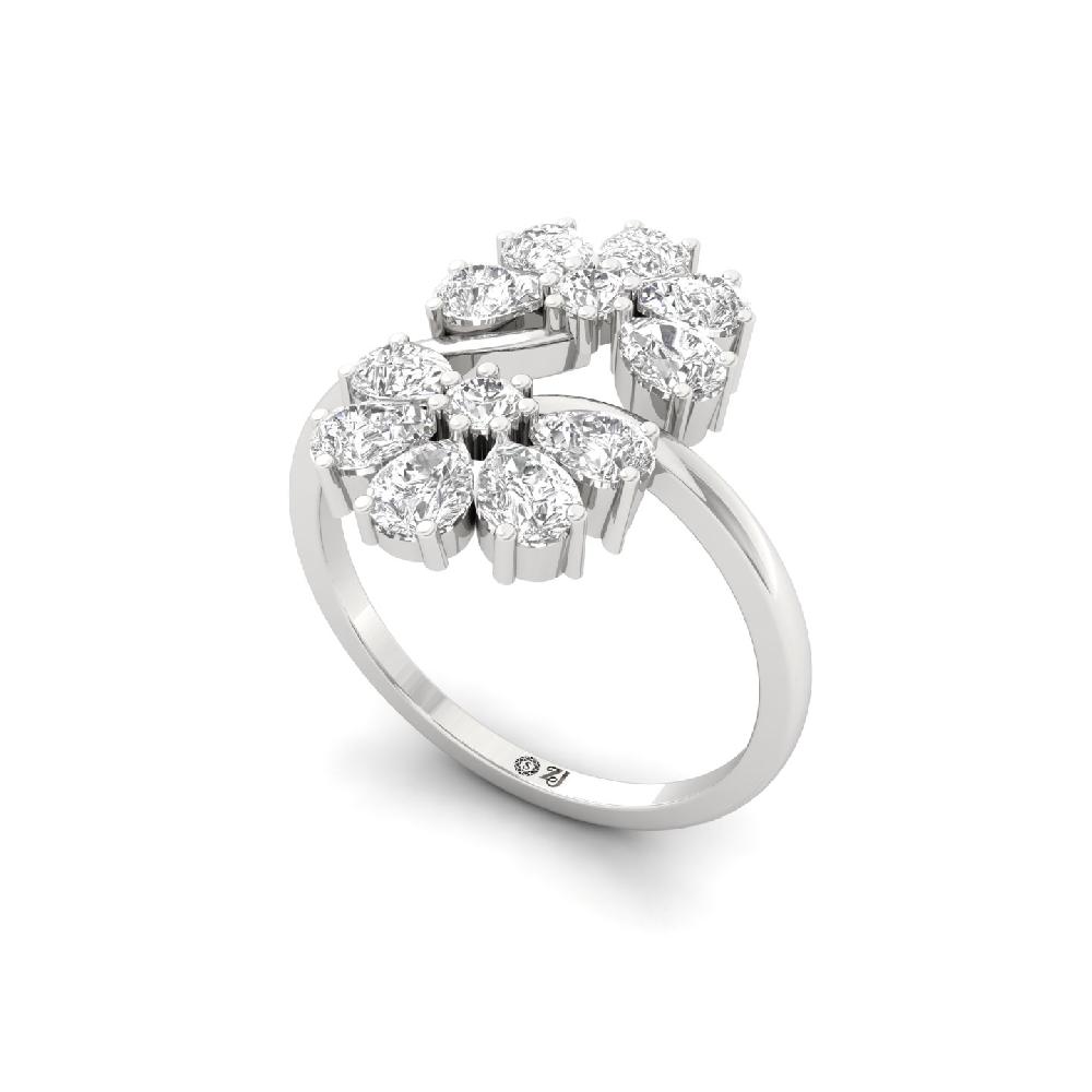 Pure Essence Jewelry Round Cut, Pear Cut CVD Diamond Ring
