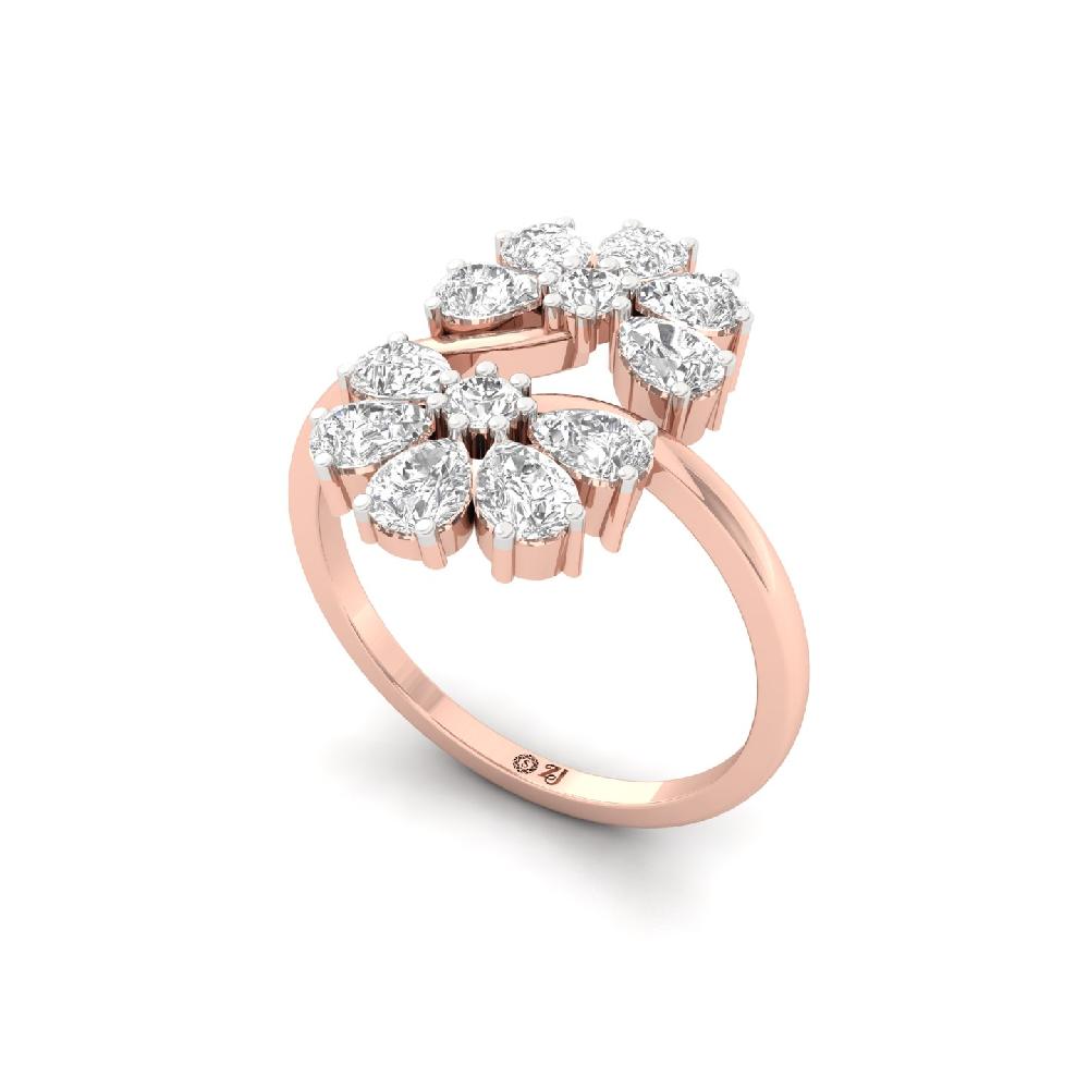 Pure Essence Jewelry Round Cut, Pear Cut CVD Diamond Ring
