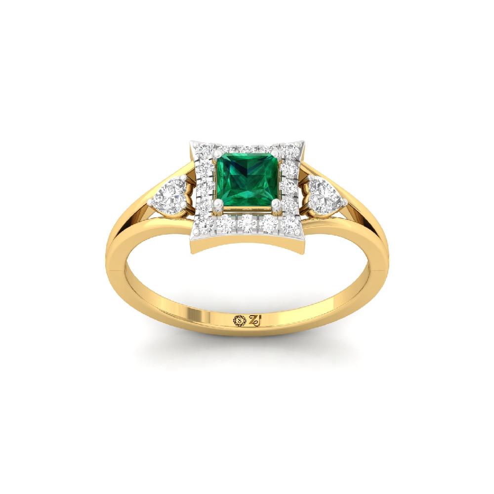 Gleam & Grace CVD Diamond halo Solitaire Ring
