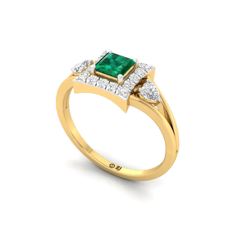 Gleam & Grace CVD Diamond halo Solitaire Ring