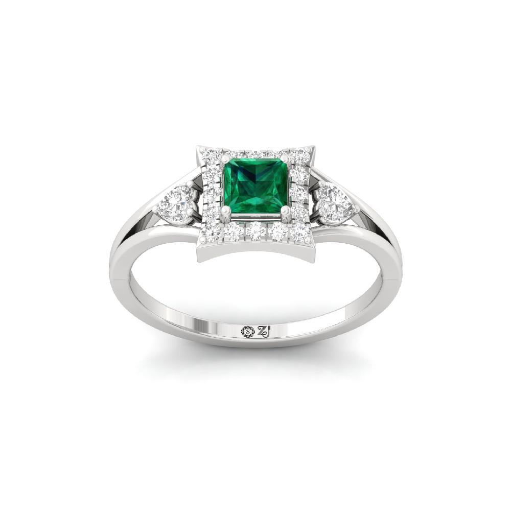 Gleam & Grace CVD Diamond halo Solitaire Ring