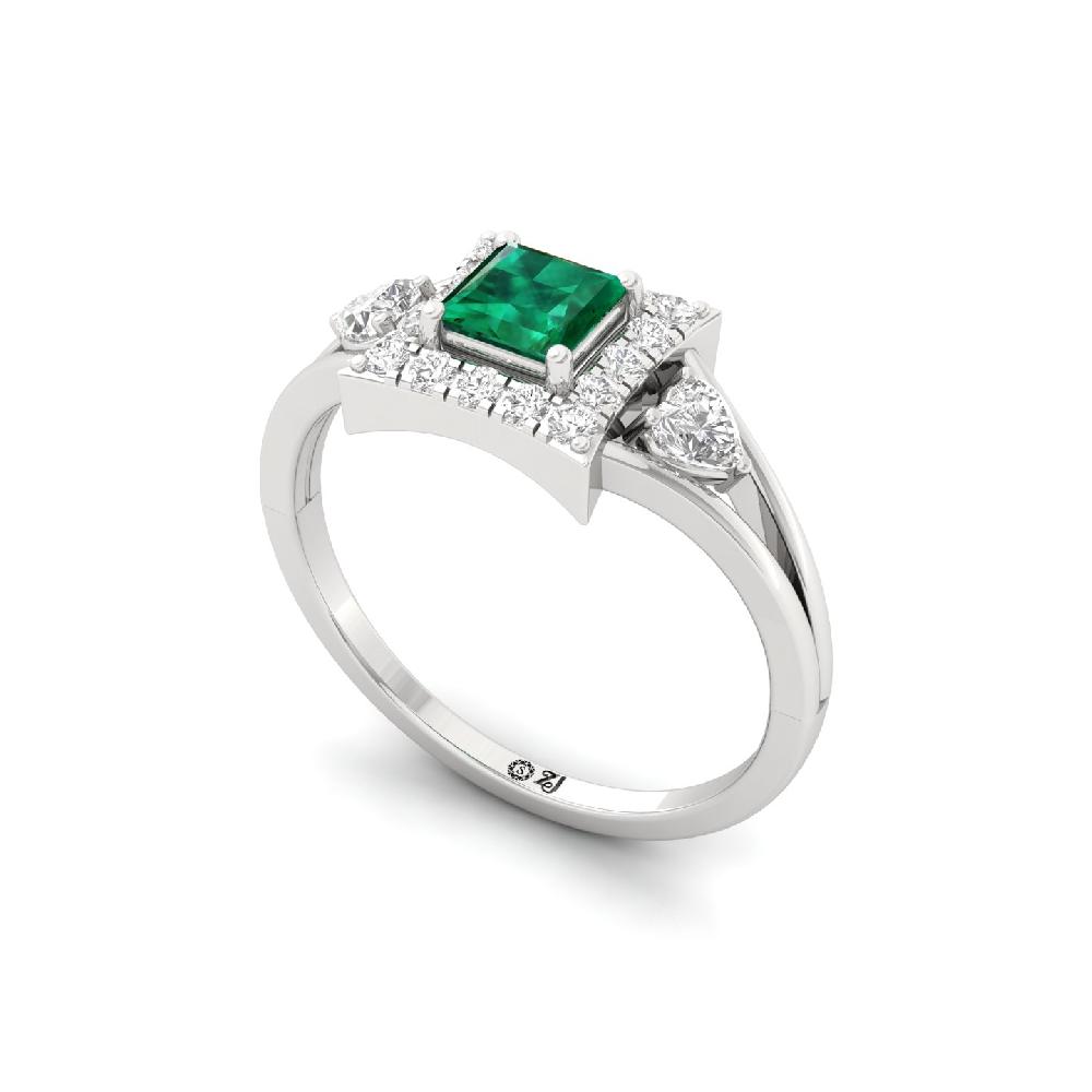 Gleam & Grace CVD Diamond halo Solitaire Ring