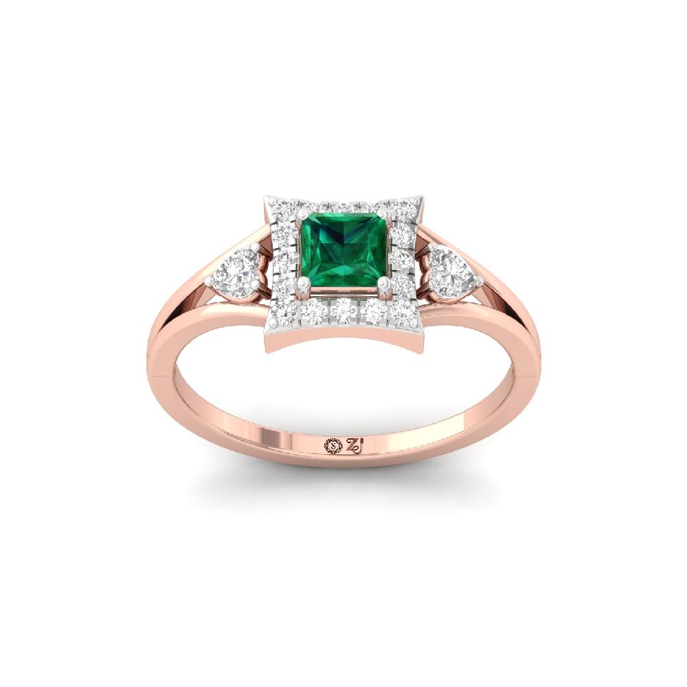 Gleam & Grace CVD Diamond halo Solitaire Ring