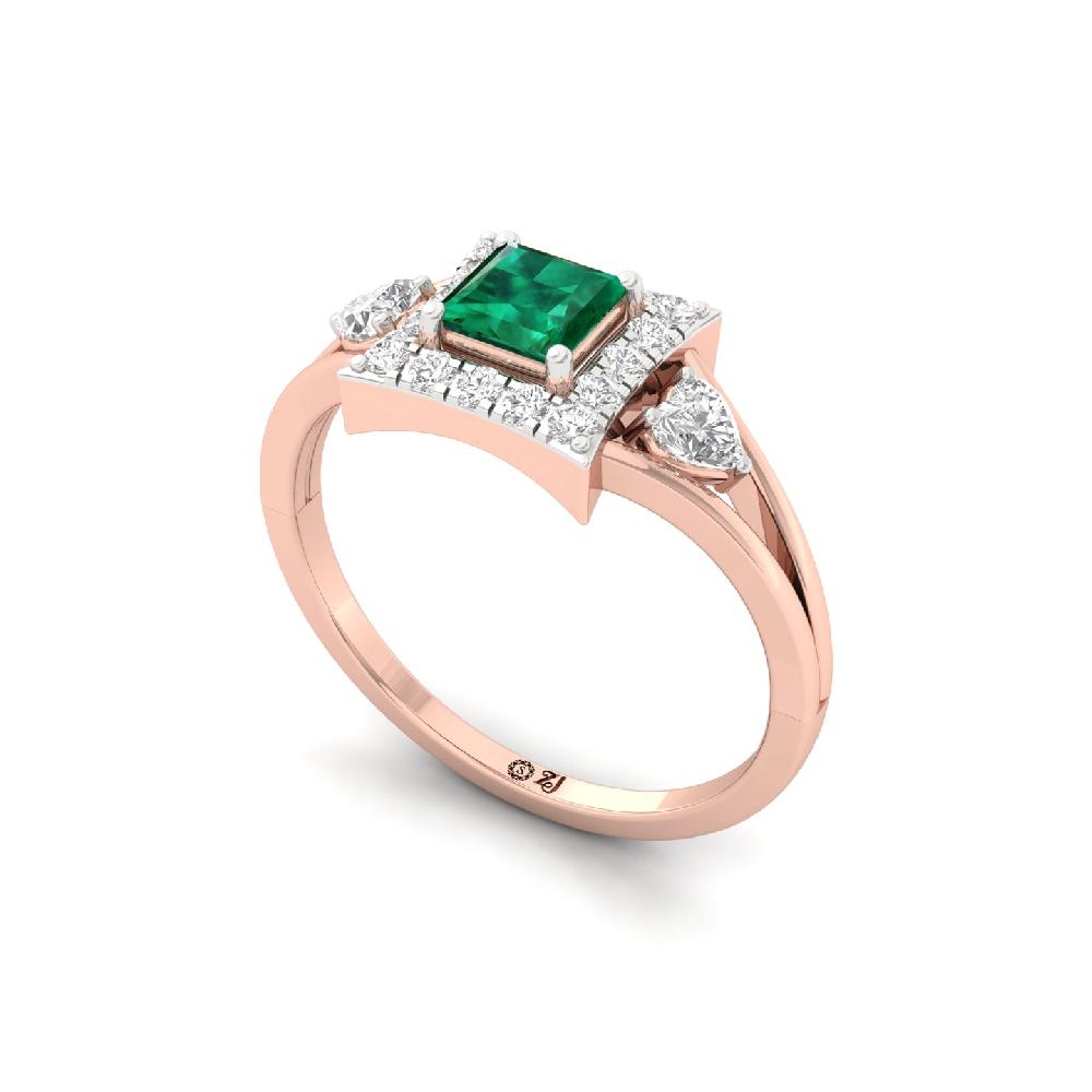 Gleam & Grace CVD Diamond halo Solitaire Ring