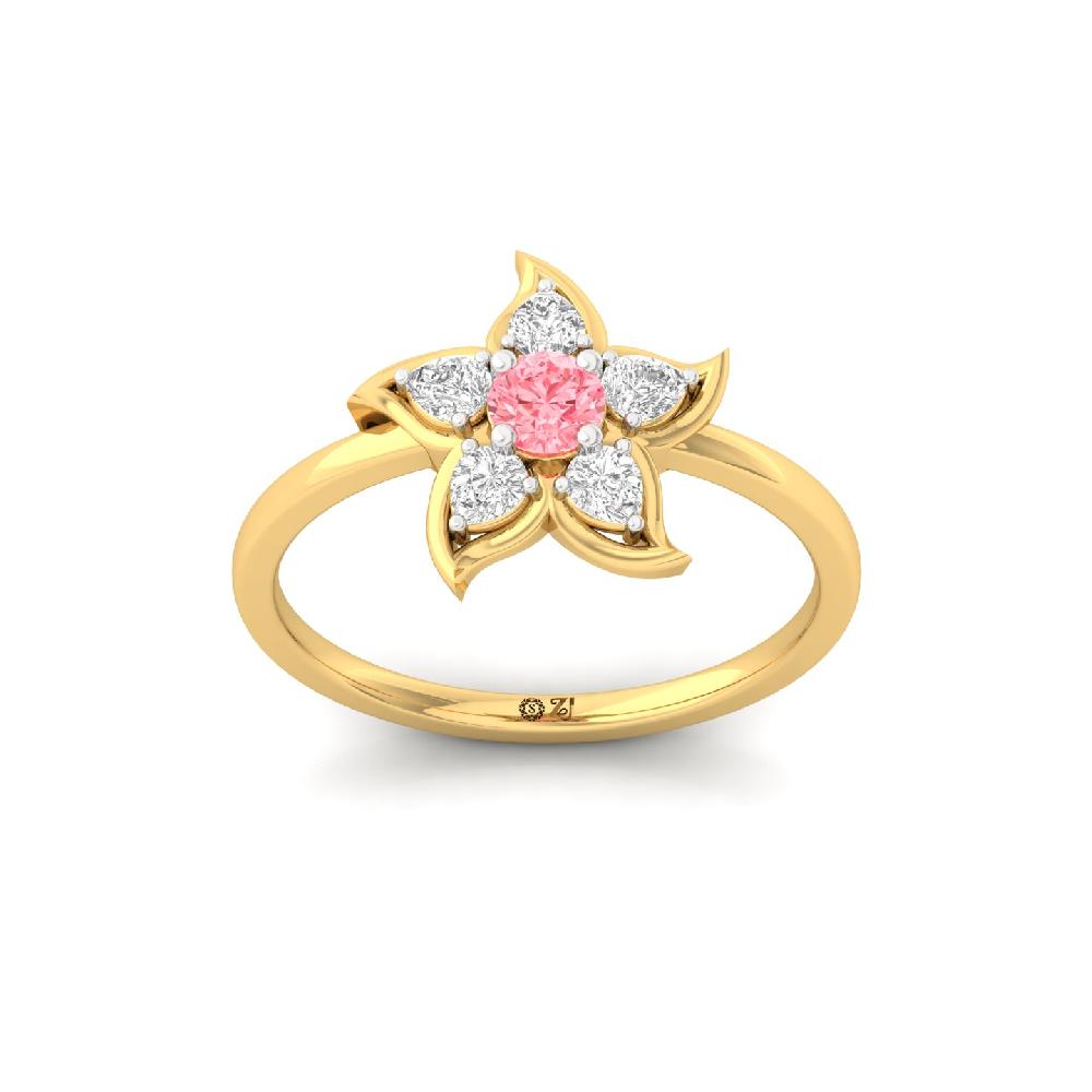 Signature Sparkle Round Cut , Pear Cut CVD Diamond Ring