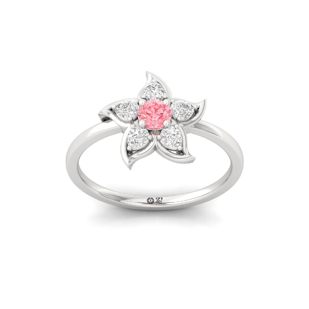 Signature Sparkle Round Cut , Pear Cut CVD Diamond Ring