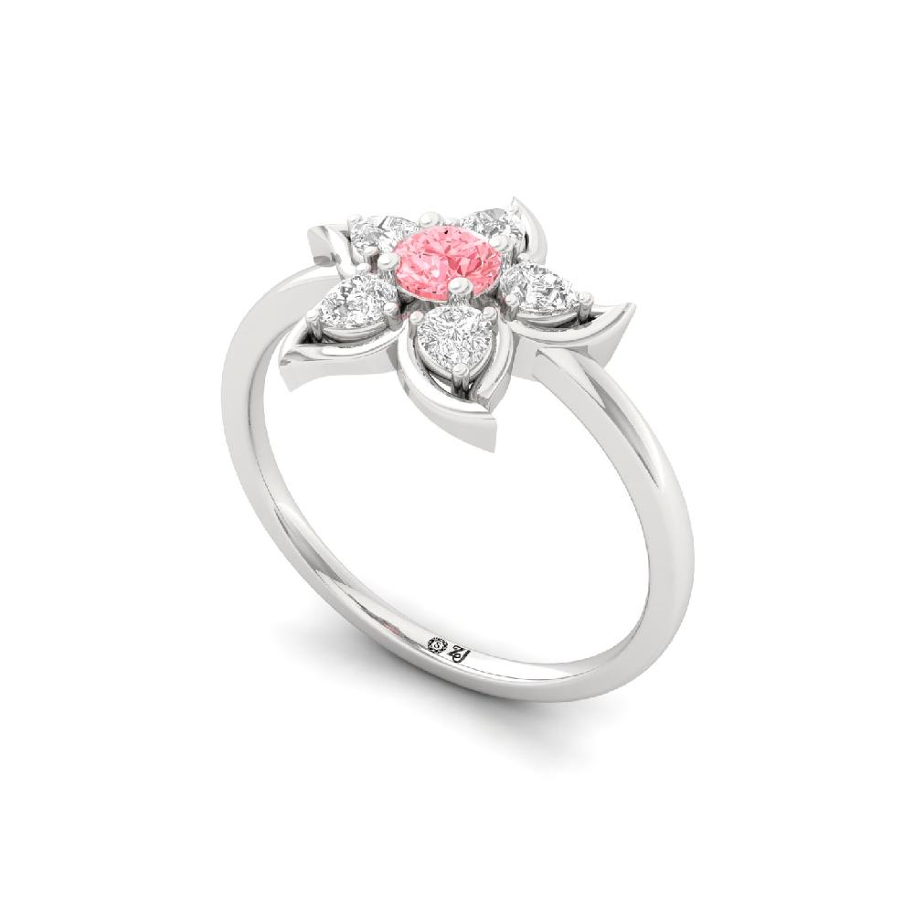 Signature Sparkle Round Cut , Pear Cut CVD Diamond Ring