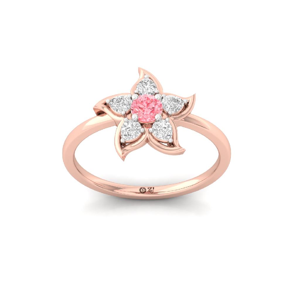 Signature Sparkle Round Cut , Pear Cut CVD Diamond Ring