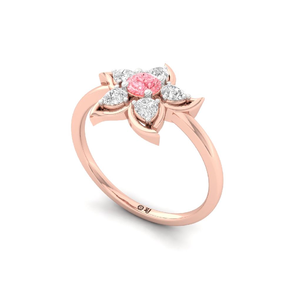 Signature Sparkle Round Cut , Pear Cut CVD Diamond Ring