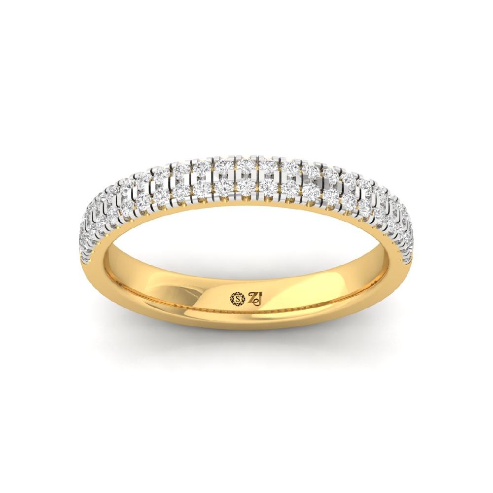 Eternal Grace Round Cut CVD-Lab Grown Diamond Sliver & Gold Ring