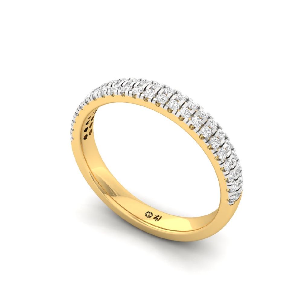 Eternal Grace Round Cut CVD-Lab Grown Diamond Sliver & Gold Ring