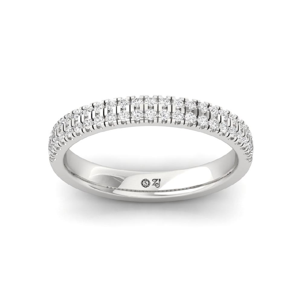 Eternal Grace Round Cut CVD-Lab Grown Diamond Sliver & Gold Ring
